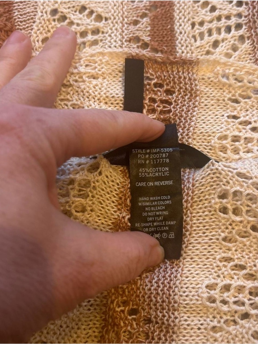 Love Stitch Cream & Rust Open Knit Cardigan - Picture 5 of 7